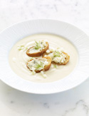 Apple-Fennel Soup with Blue Cheese Toasts Recipe