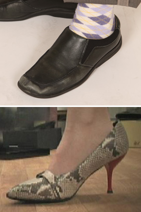Amy's shoes, before and after