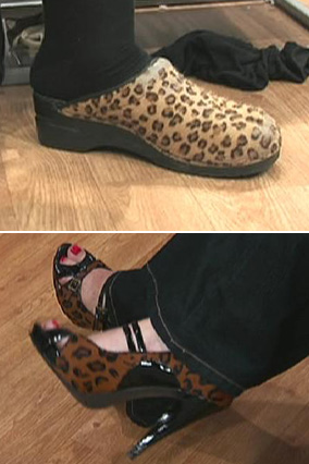 Kathleen's shoes, before and after